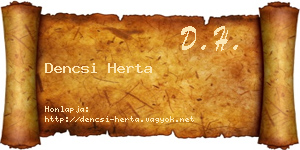 Dencsi Herta névjegykártya